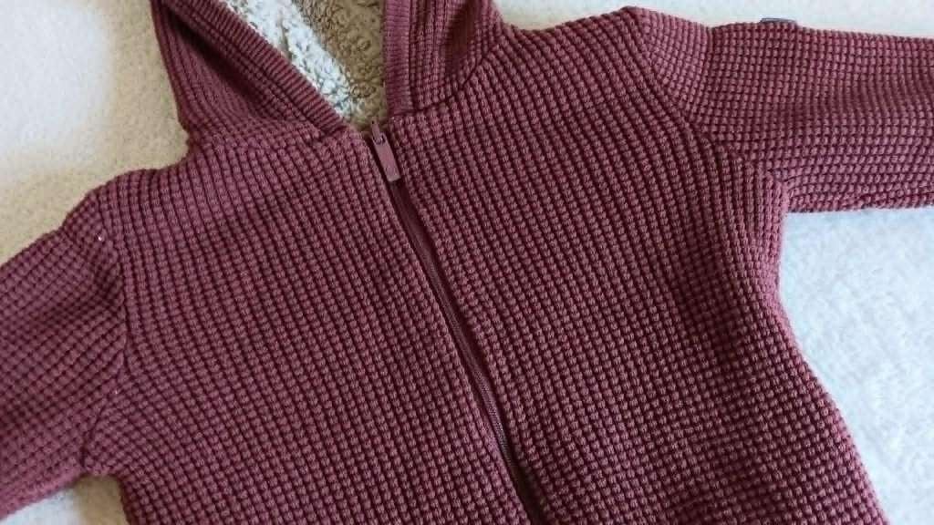 Dikke trui / vest met rits en kap Maat 80, Ophalen, Gebruikt