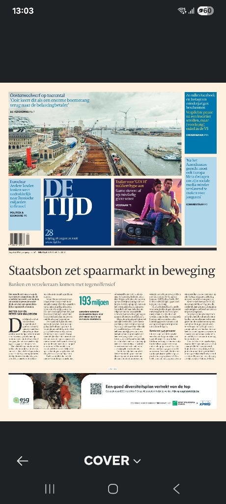 Wie heeft papieren exemplaar van De Tijd, Collections, Revues, Journaux & Coupures, Enlèvement ou Envoi, Journal