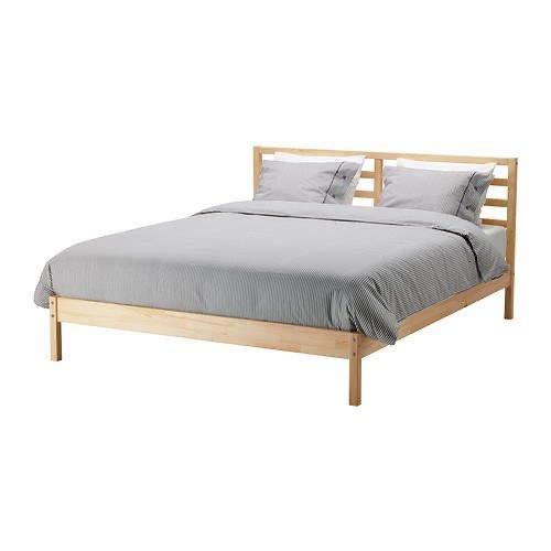 Cadre de lit IKEA -  Terva 160x200, Queen size, Beige, Comme neuf, Enlèvement
