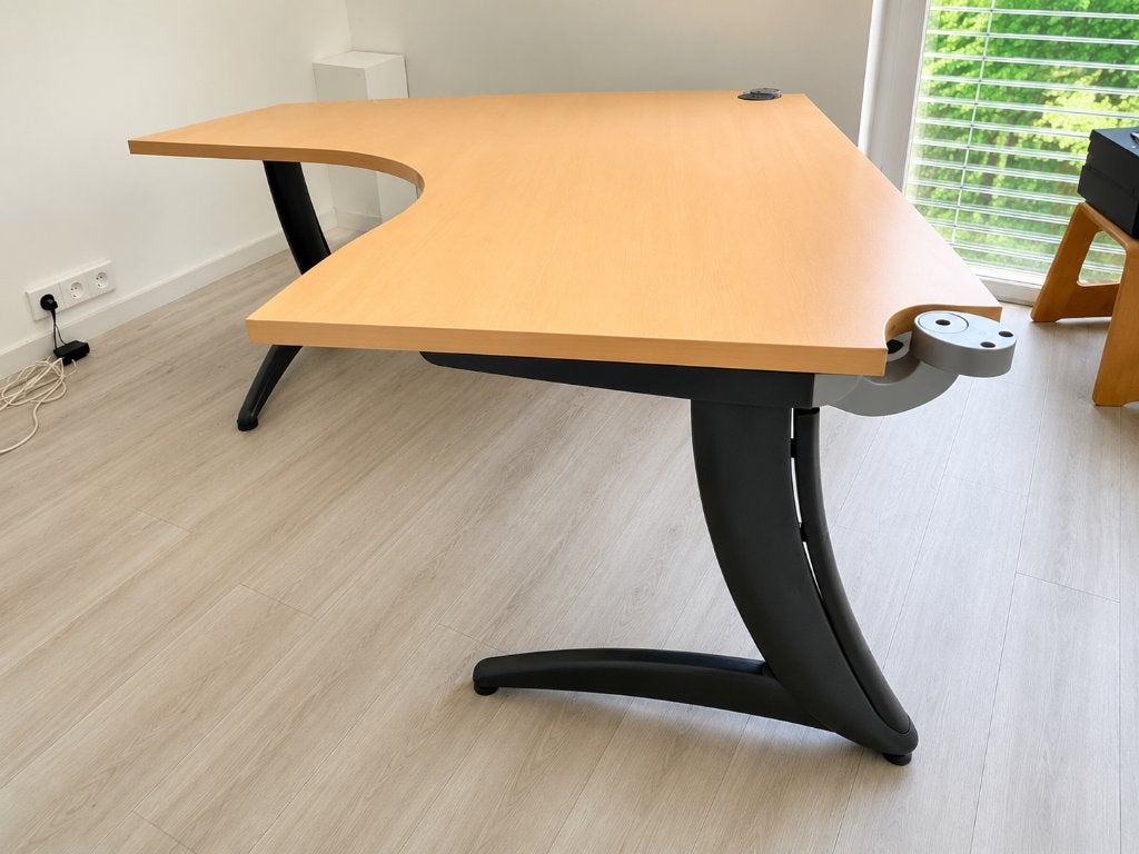Grand bureau d’angle Steelcase 210 x 160 cm, Autres marques, 210 cm, Utilisé, Moderne