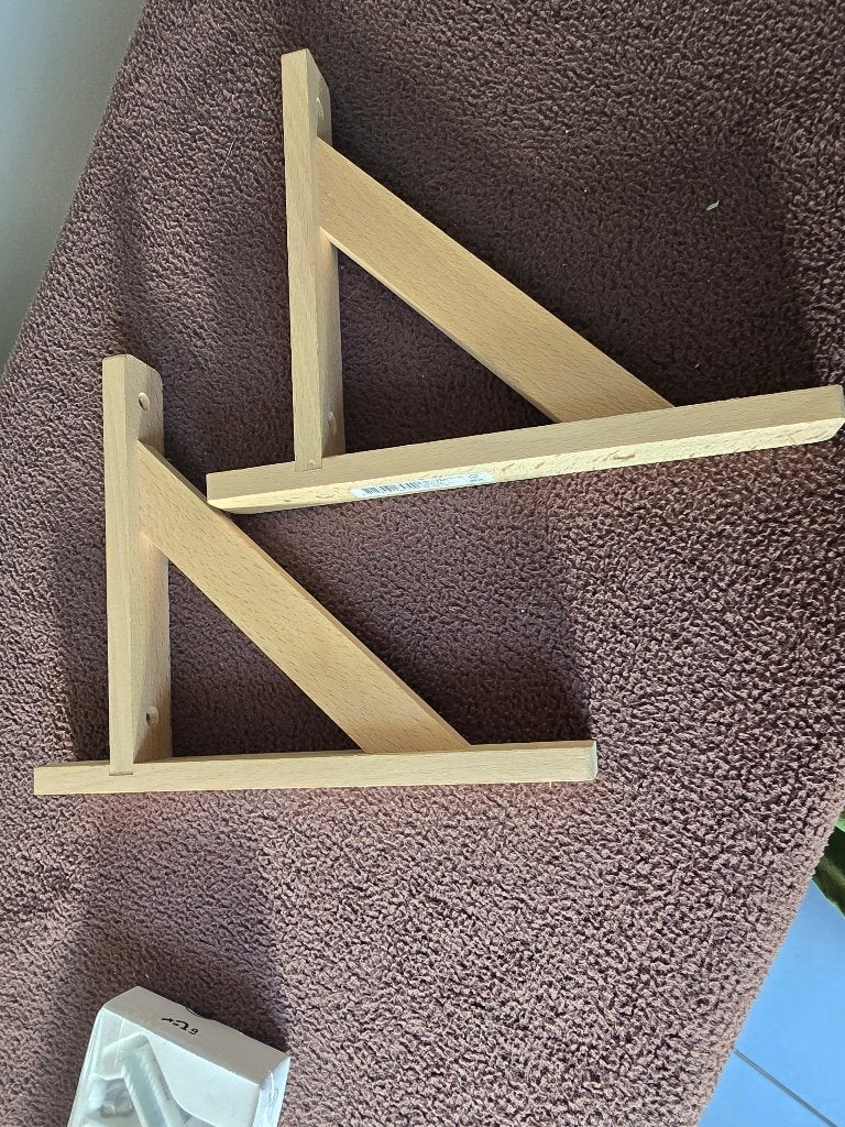 2 houten planken houders, Doe-het-zelf en Bouw, Hout en Planken, Ophalen, Minder dan 25 mm, Overige typen, Nieuw