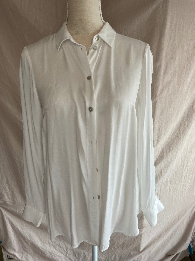 Zijdeachtig crème kleurig hemd maat 36, Kleding | Dames, Ophalen, Zo goed als nieuw, Maat 36 (S), Wit
