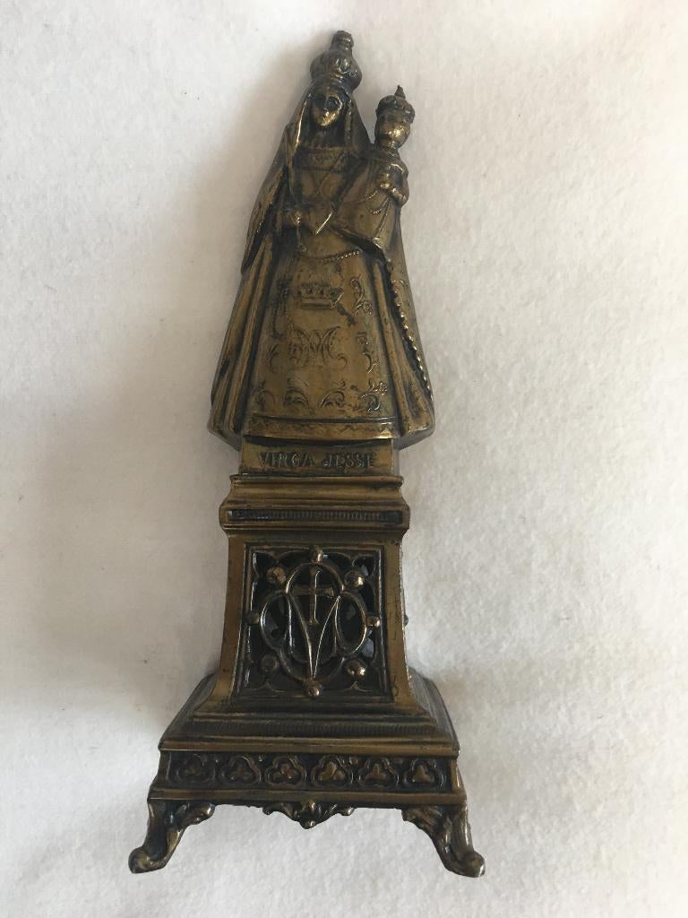 Zeldzaam antiek bronzen Virga Jesse-beeldje, Antiek en Kunst, Ophalen of Verzenden