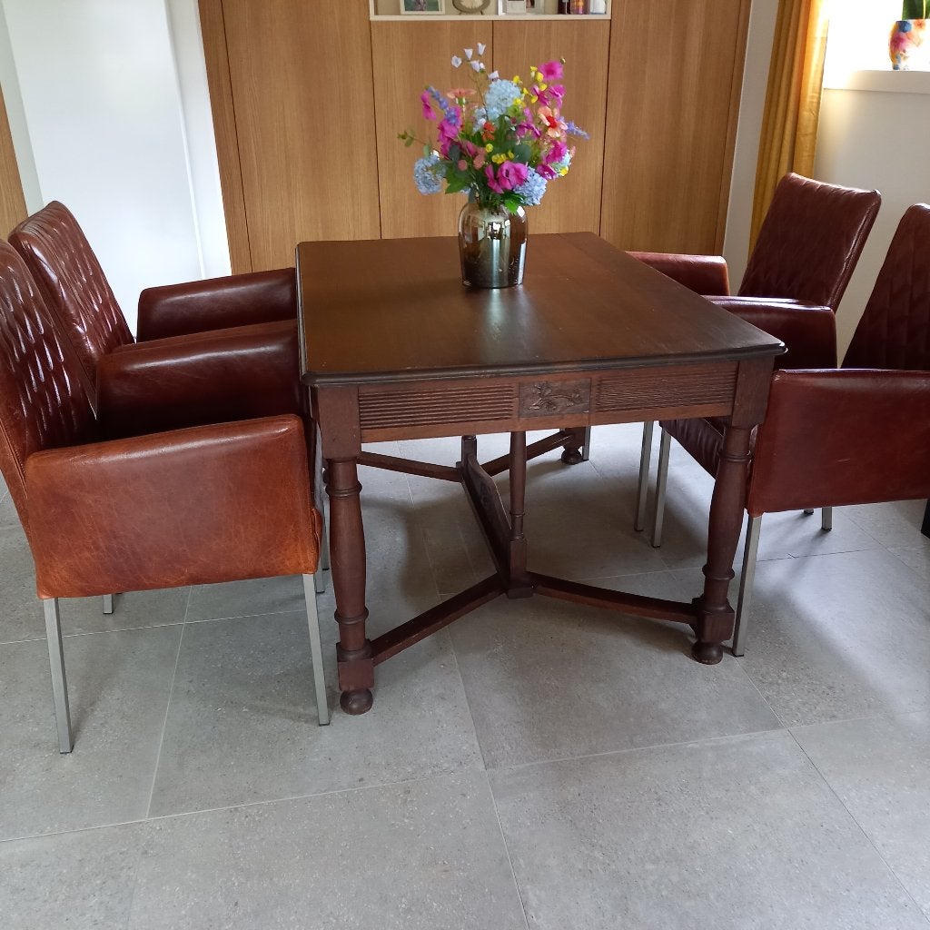 tafel antiek blad 88cm x 153 cm, Ophalen, Eikenhout