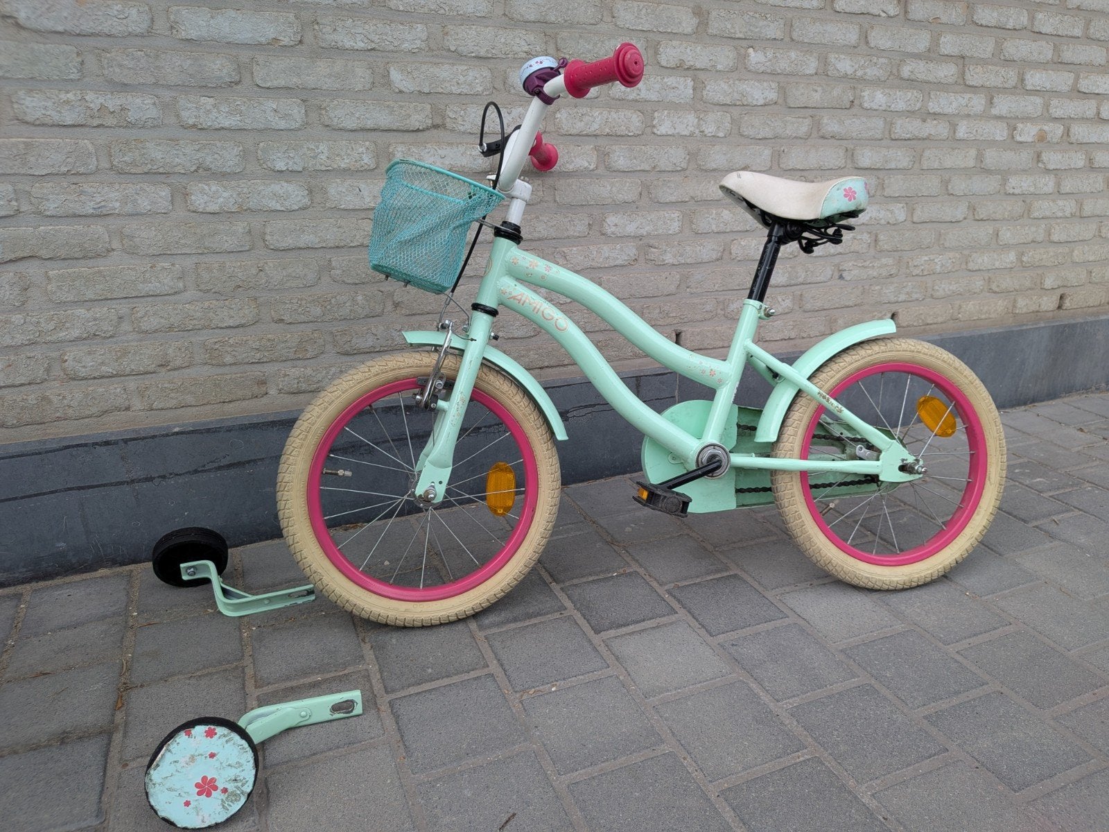 kinderfiets 16 inch voor 3 tot 7 jaar, Ophalen, Terugtraprem, Zijwieltjes, 16 tot 20 inch