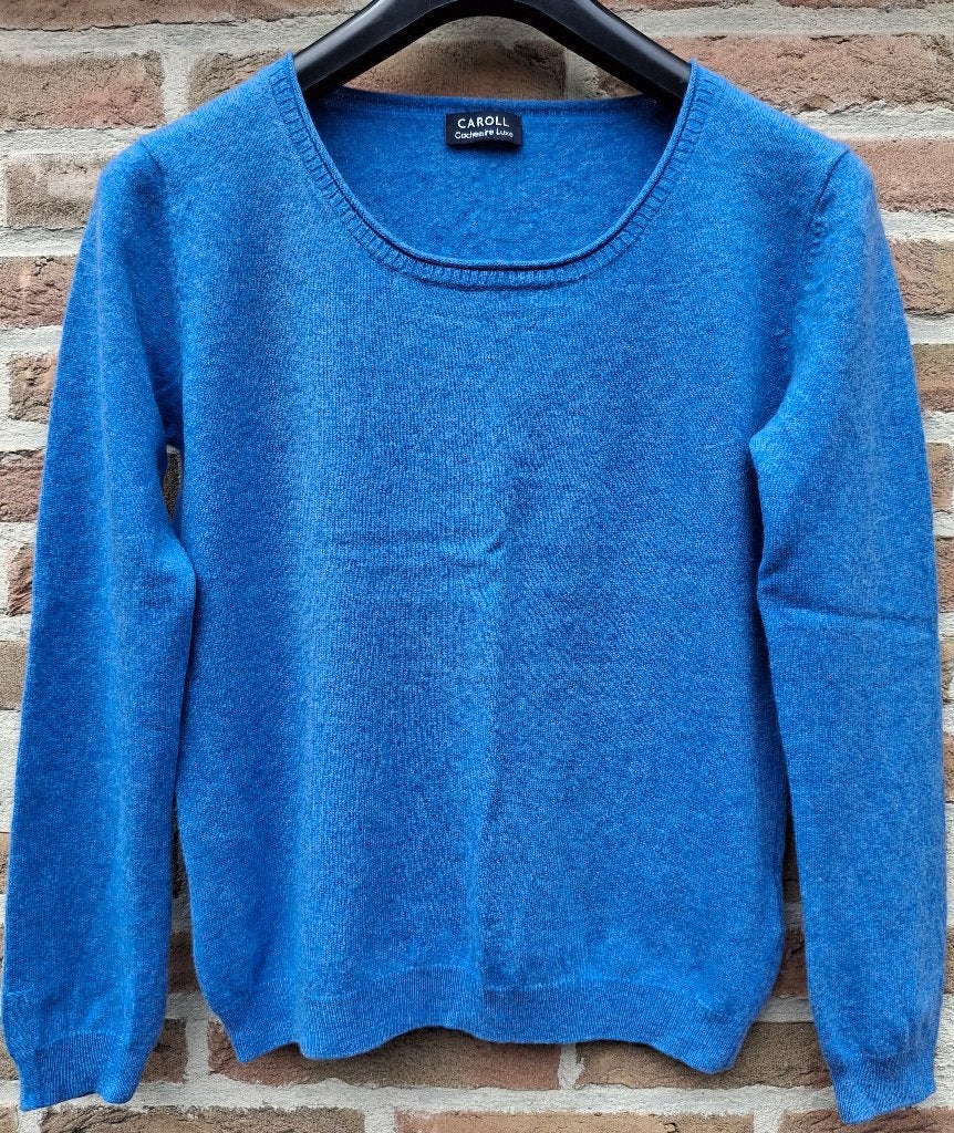 100 % cashmere trui 'CAROLL' 'Cashmere Luxe' - maat 38, Ophalen of Verzenden, Zo goed als nieuw, Maat 38/40 (M), Blauw
