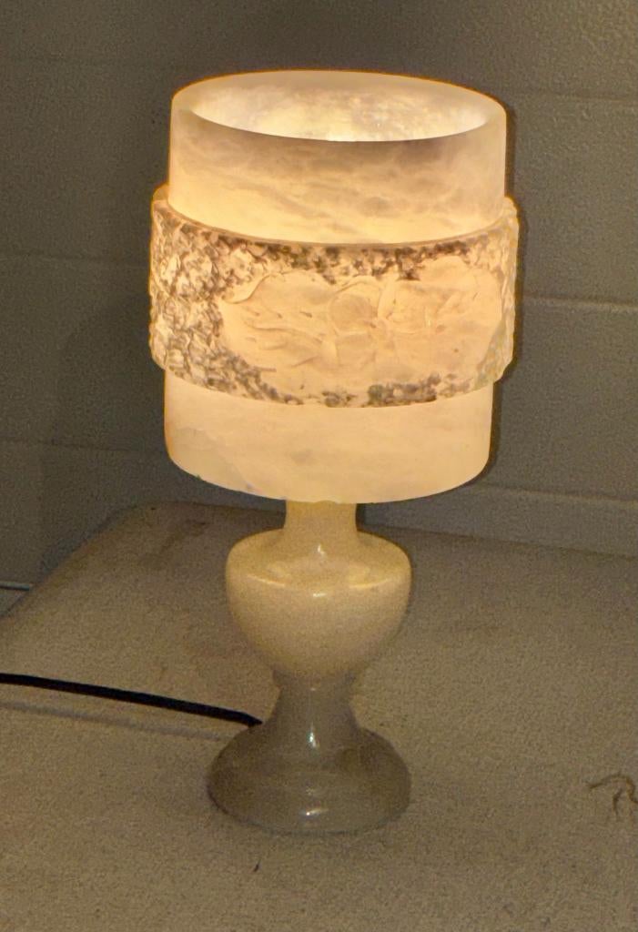 VINTAGE ALABASTER MARBLE LAMP 1970s, Ophalen, Zo goed als nieuw, Overige materialen, AMBACHTELIJK STIJL UIT SPANJE JAREN 1970s