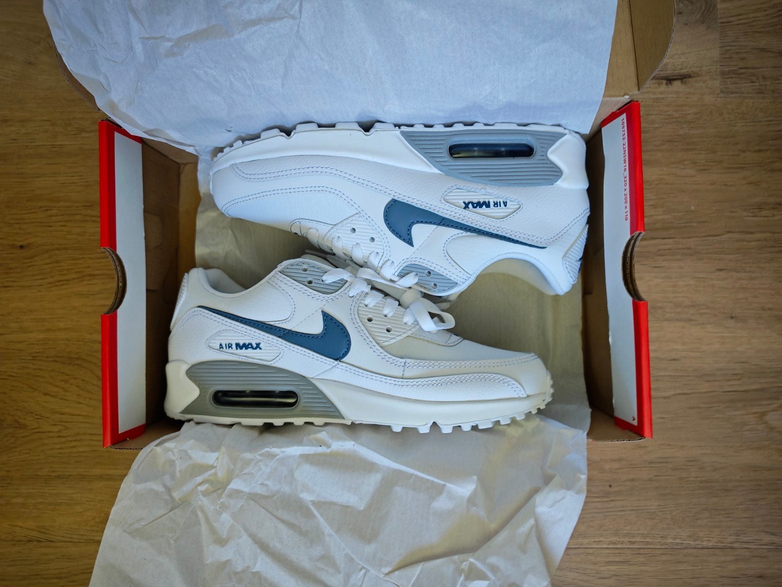 Nike Air Max 90 - wit met blauw en grijs - maat: EUR 40, Ophalen, Wit, Nike, Nieuw