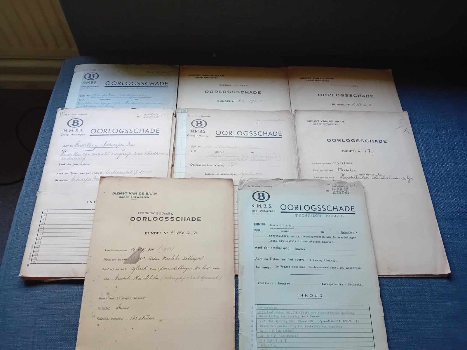 mooi lot documenten oorlogsschade nmbs 40's, Ophalen of Verzenden