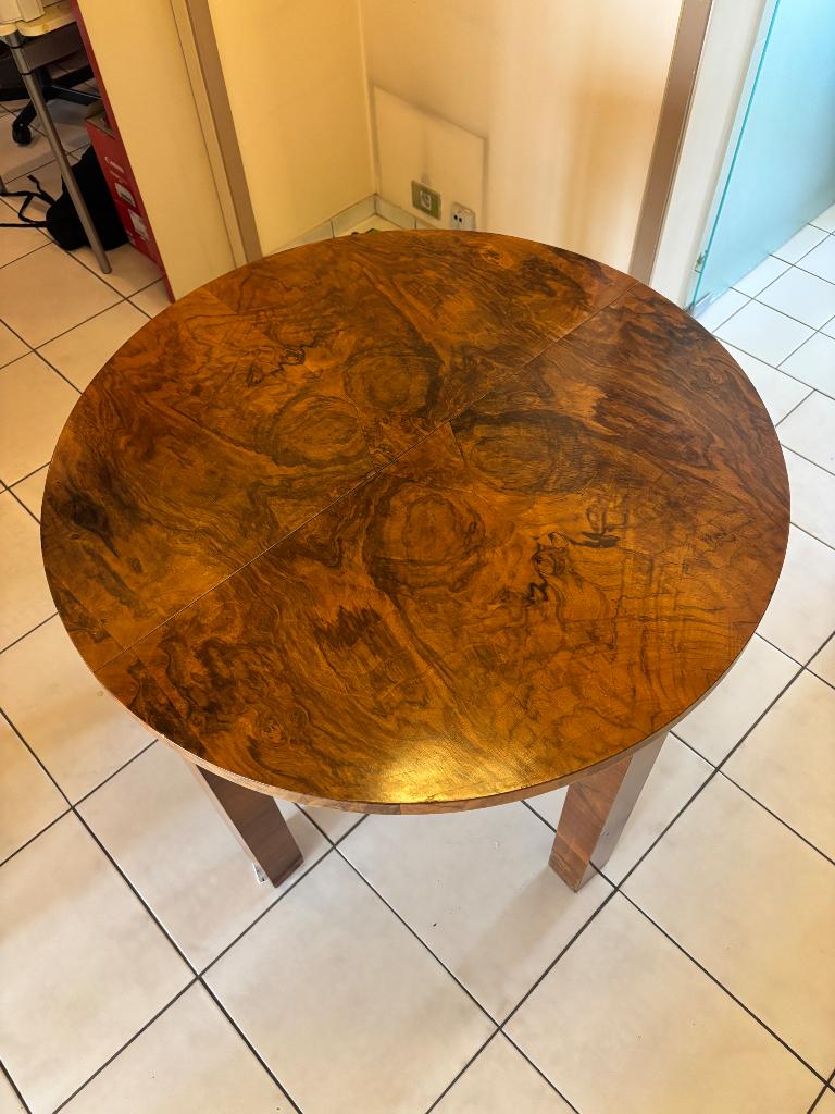 Table ronde art deco 90cm, extensible à 90x135cm, Maison & Meubles, Tables | Tables à manger, Quatre personnes, Art deco, Rond