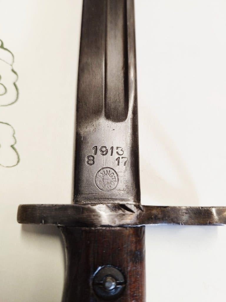 Baïonnette anglaise/US Endfield 1913 avec fourreau - 140€, Collections, Envoi, Armée de terre