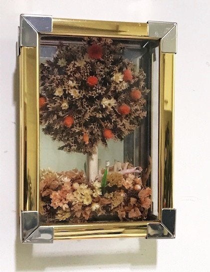 Cideart Gedroogde blumen in glazen vitrine, Ophalen of Verzenden