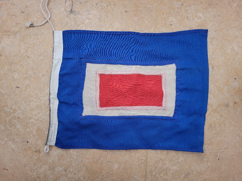 drapeau coton signalisation maritime vintage, Divers, Enlèvement ou Envoi, Utilisé