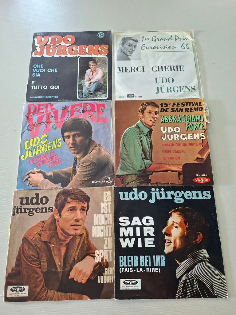 Lot de singles vinyles : Udo Jürgens. Vinyle en bon état, Enlèvement ou Envoi, Single, Utilisé, Pop