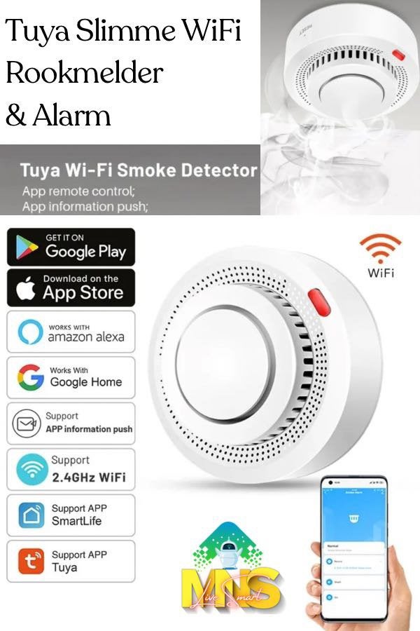 Tuya Slimme WiFi Rookmelder & Alarm, Detector, Sensor of Melder, Nieuw, Ophalen of Verzenden, Rook