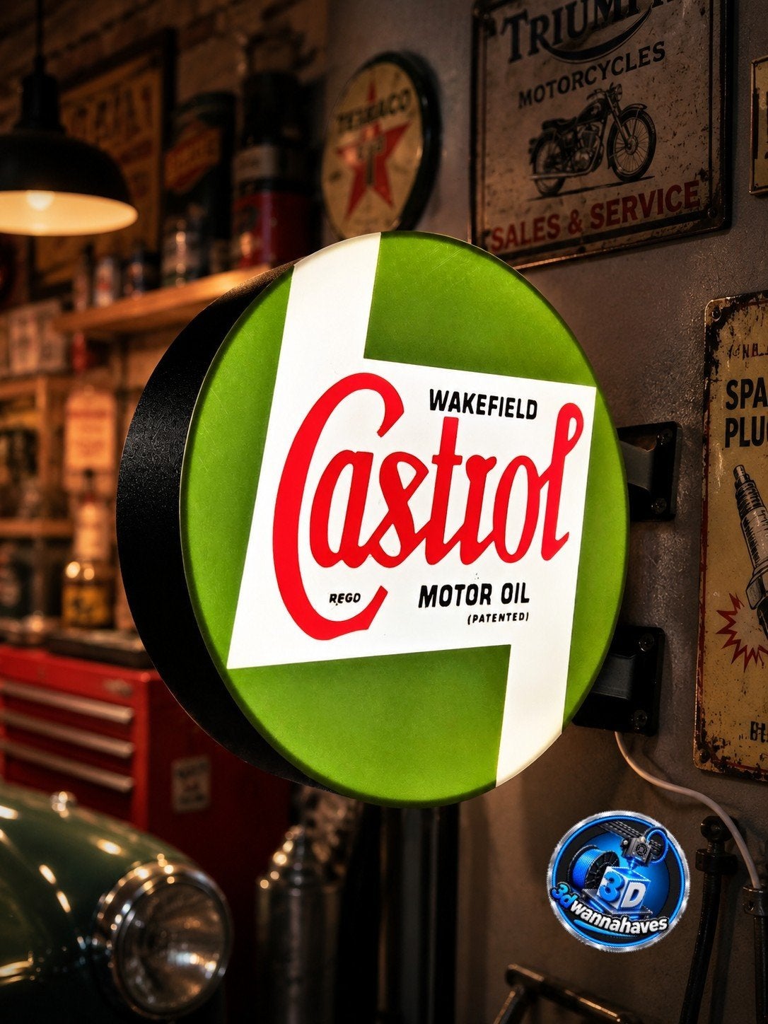 Cette boîte à lumière double Castrol super cool maintenant 6, Collections, Enlèvement ou Envoi, Neuf, Table lumineuse ou lampe (néon)