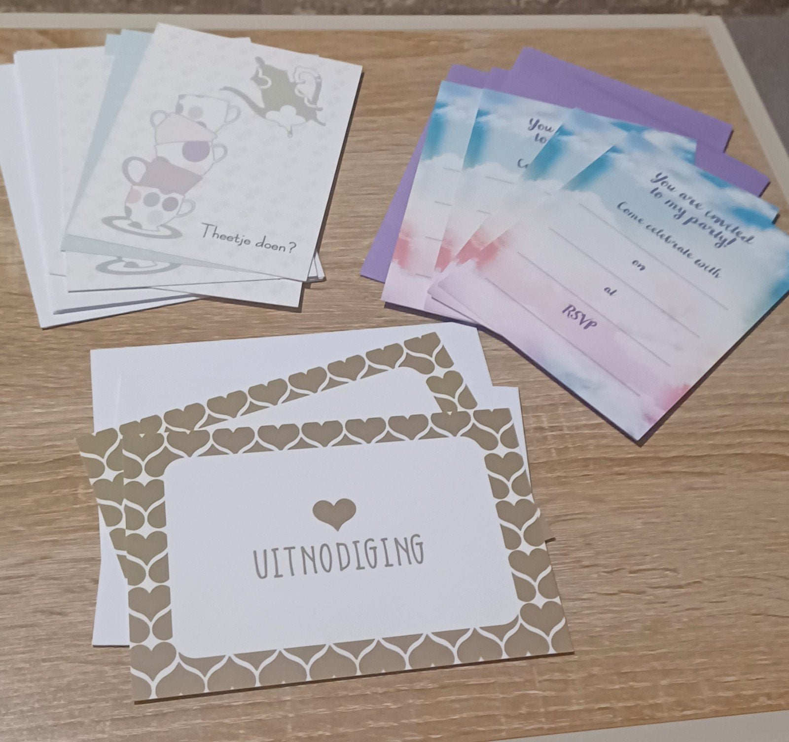 Overschotje leuke uitnodigingen, nieuw, Divers, Enlèvement ou Envoi