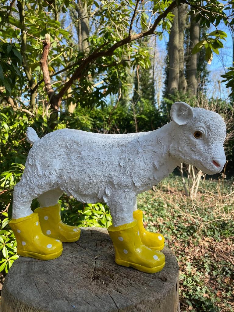 Geitje laarsjes, tuin, boerderij Geel 45cm, Tuin en Terras, Ophalen, Nieuw, Kunststof, Dierenbeeld