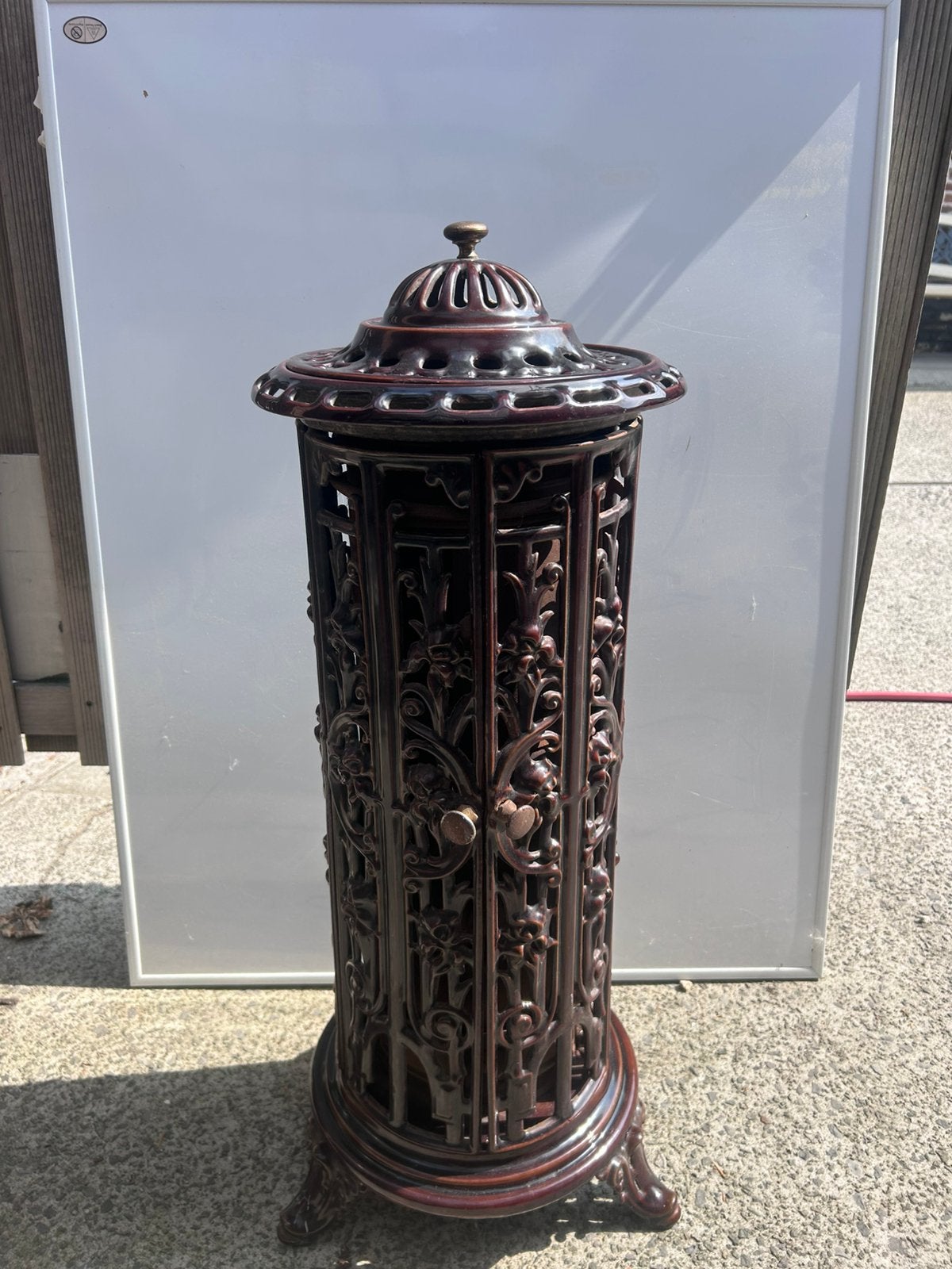 Poêle antique intacte par émail 1920, Maison & Meubles, Poêles, Autres carburants, Poêle à charbon, Enlèvement, Utilisé