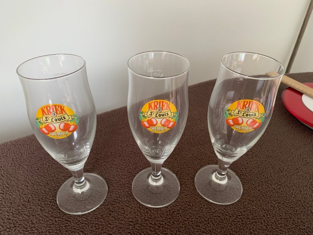 3 Kriek St louis glazen, Enlèvement, Neuf, Verre à bière