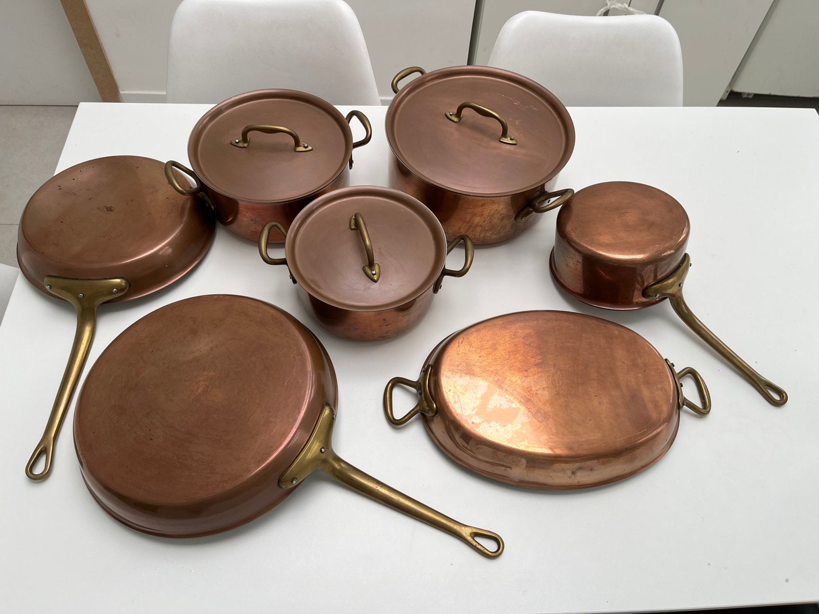 Casseroles et poêles en cuivre de la marque belge Falk, Enlèvement ou Envoi, Utilisé