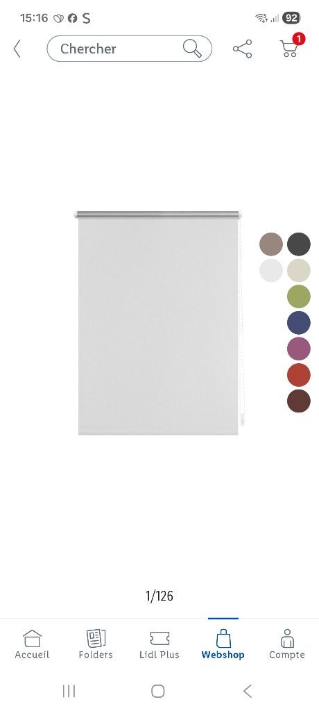 Store occultant blanc 90x150cm, Maison & Meubles, Neuf, 90 cm, Store enrouleur, Enlèvement ou Envoi
