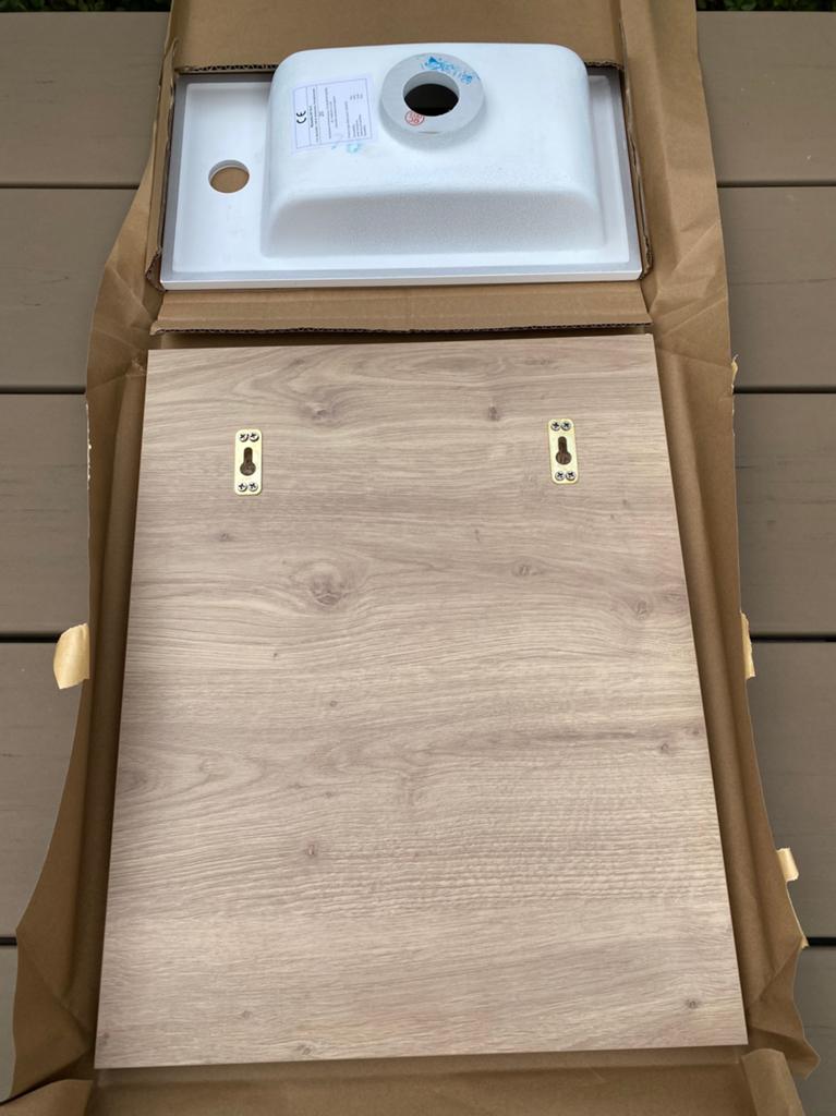 Lavabo + spiegel NIEUW!!, Ophalen, Nieuw, Wastafel