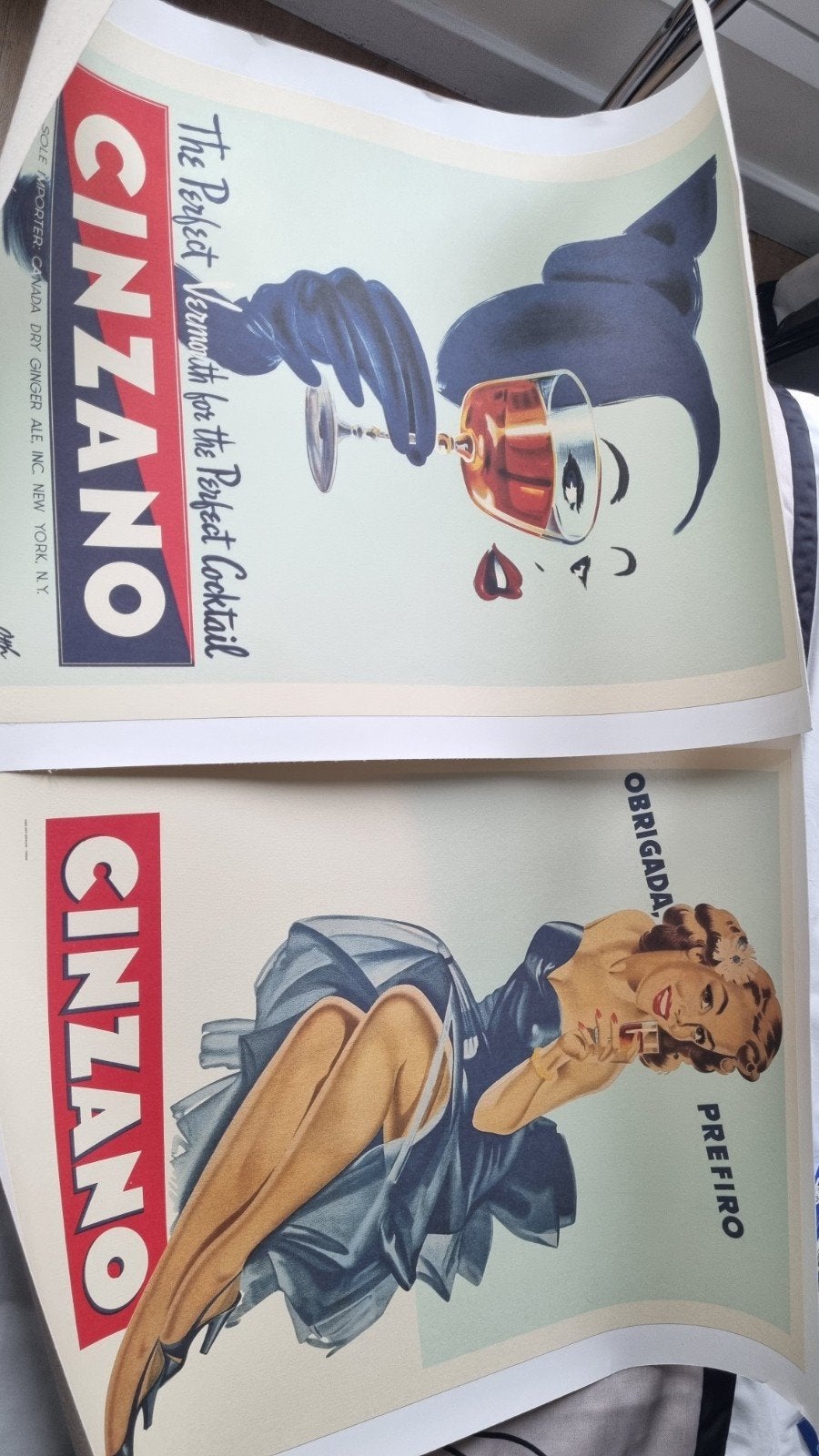 2 vintage affiches Cinzano, Verzamelen, Ophalen of Verzenden