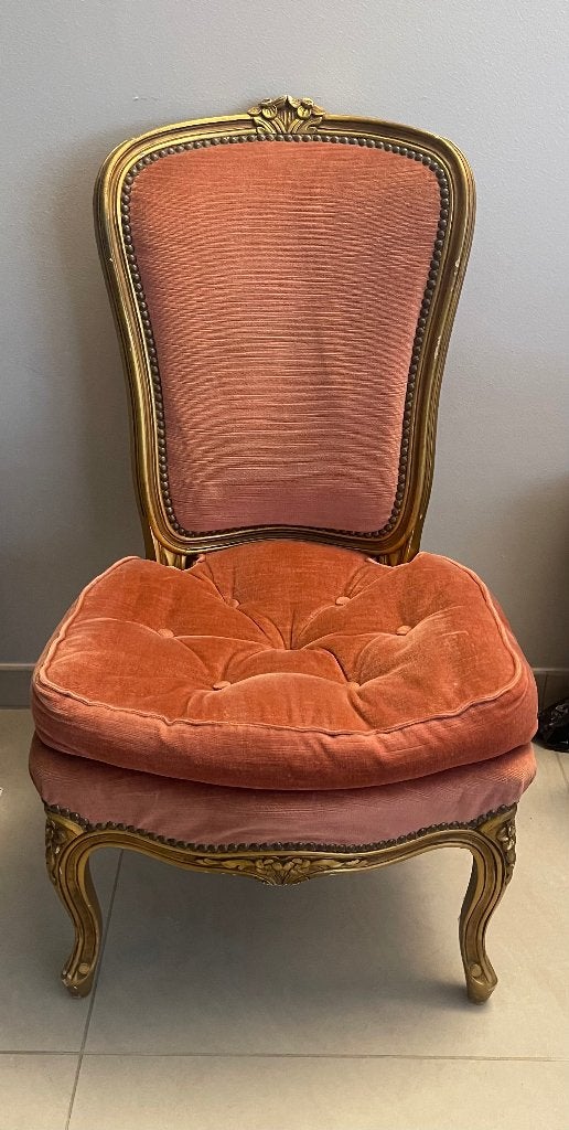Chaise style Louis XV rose, Maison & Meubles, Bois, Autres couleurs, Enlèvement, Utilisé
