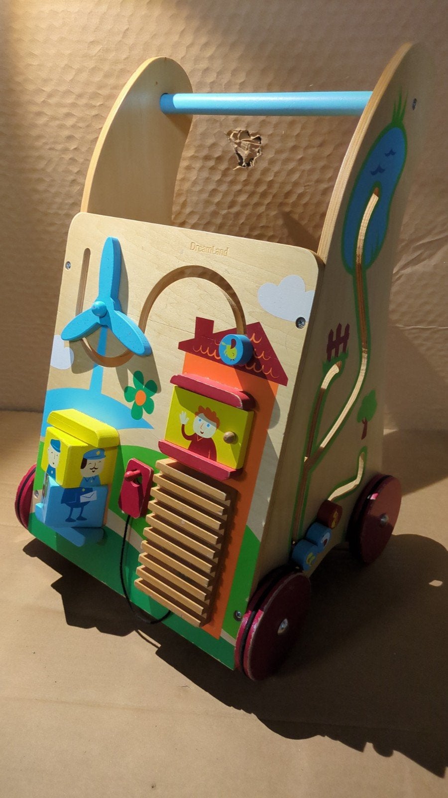 loopwagen, Kinderen en Baby's, Speelgoed | Houten speelgoed, Ophalen, Gebruikt, Duw- of Trekspeelgoed