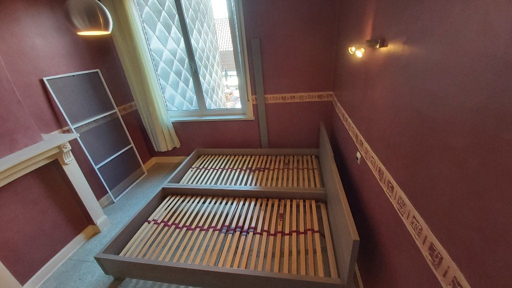 Bedden met lattenbodem + kleerkast + bureau :Te koop, Autres couleurs, Klassiek, Comme neuf, Enlèvement