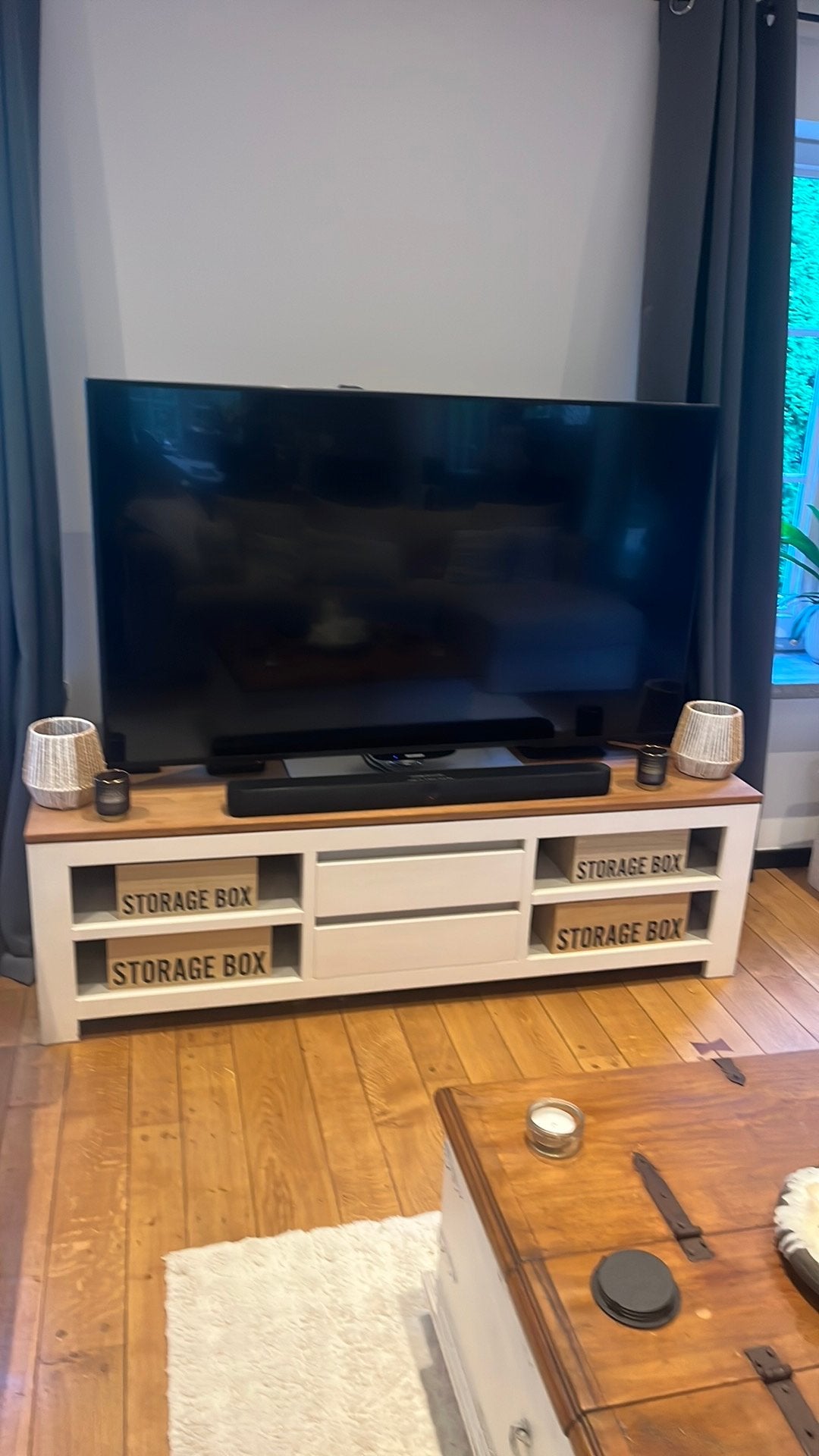 Table de tv en bois, Teck, Moins de 100 cm, 150 à 200 cm, Comme neuf