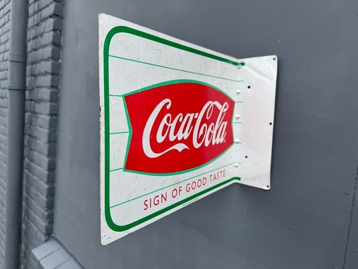Vintage Coca-Cola Reclamebord - 'Sign of Good Taste', Verzamelen