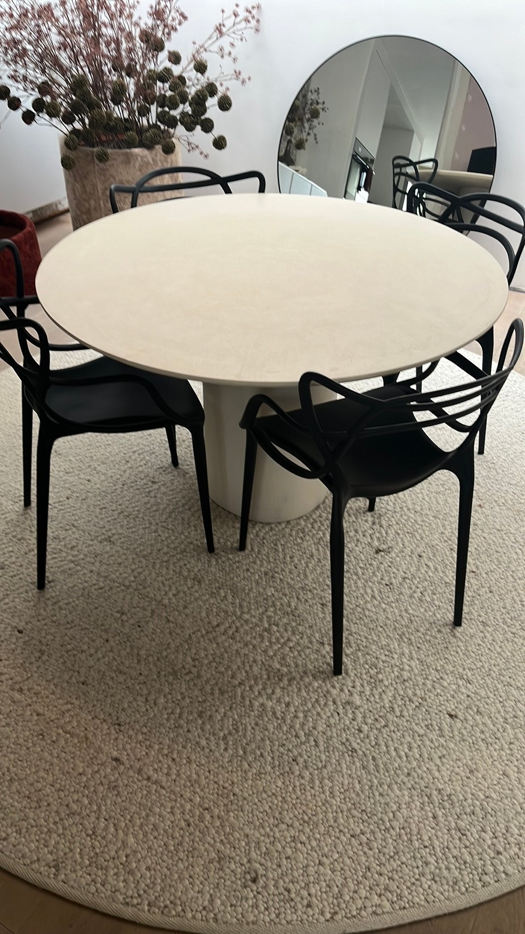 Table en béton ciré, Neuf, 100 à 150 cm, Quatre personnes, Betonlook