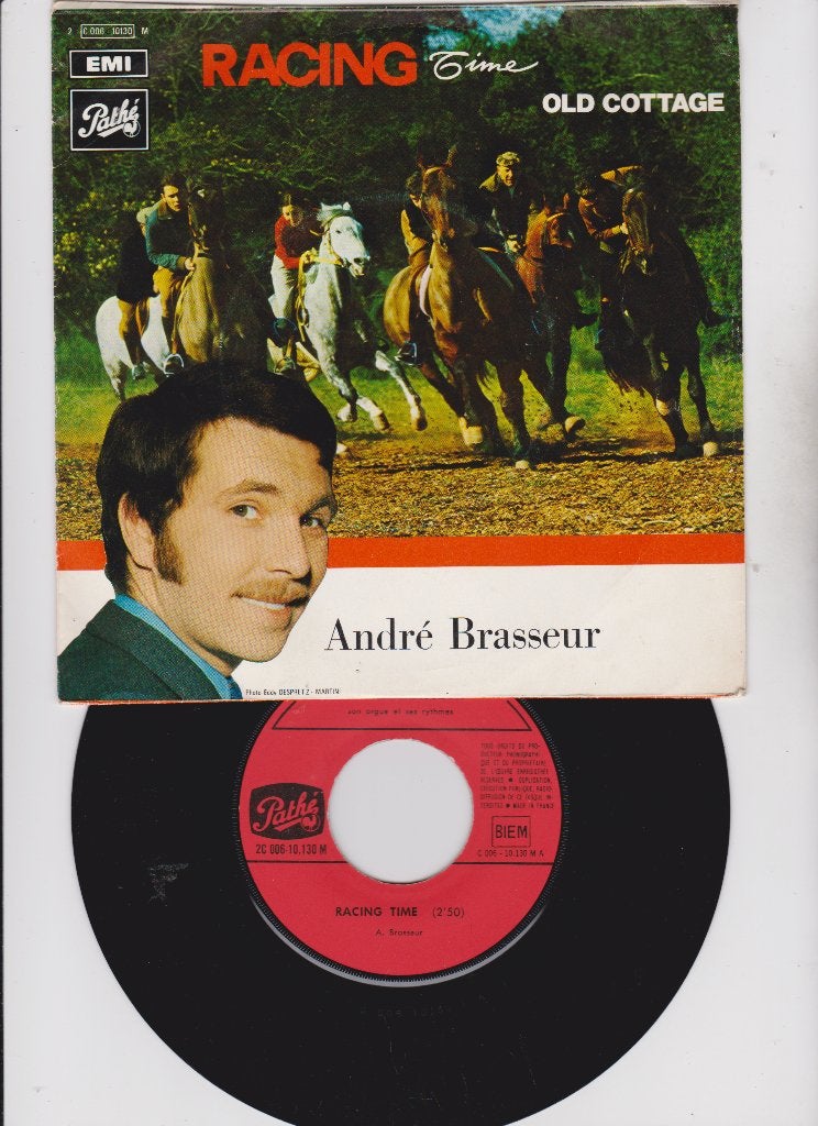André Brasseur – Racing Time / Old Cottage   1969, Enlèvement ou Envoi, Single, Comme neuf, Pop