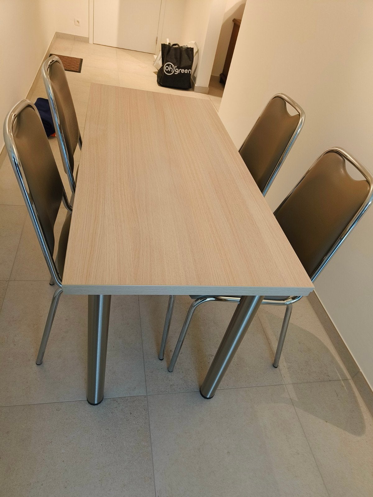 Tafel en stoelen, Huis en Inrichting, Ophalen, 100 tot 150 cm, 50 tot 100 cm, Zo goed als nieuw