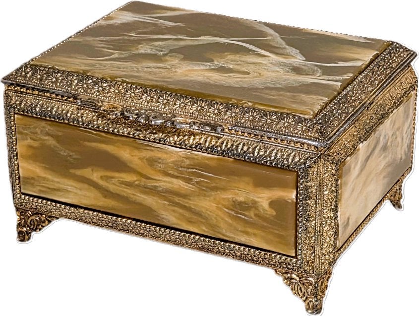Boîte, boîte doublée d'onyx., Enlèvement ou Envoi, Comme neuf