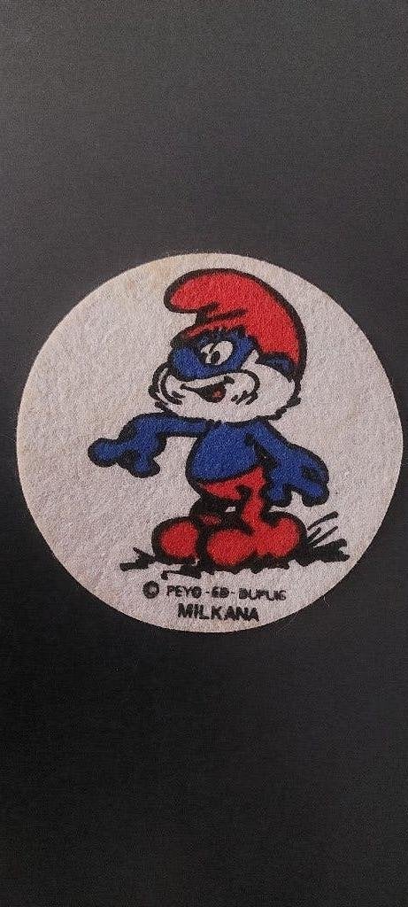Onderlegger in stof smurf schtroumpf grote smurf peyo dupuis, Collections, Autocollants, Envoi, Utilisé