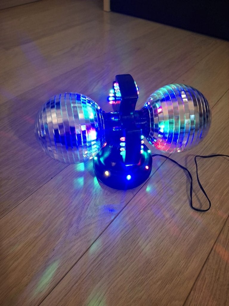 PartyFunLights Disco Light – Dubbele Roterende Spiegelbol, Muziek en Instrumenten, Ophalen, Gebruikt, Discobol, Kleur