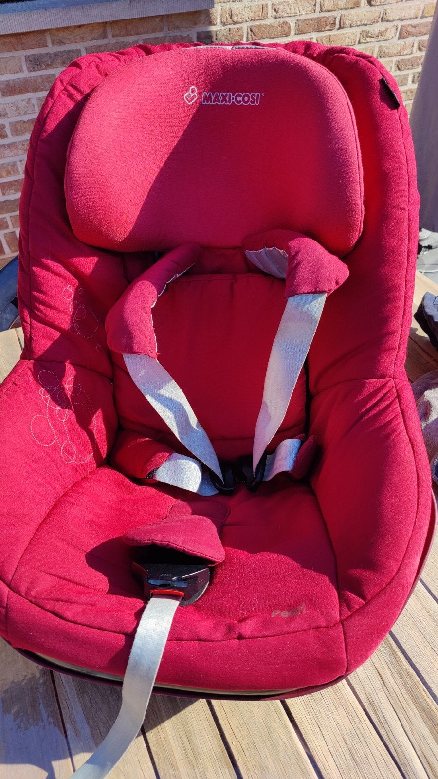 Rode Autostoel met isofix / familyfix + grijze hoes, Ophalen, Isofix