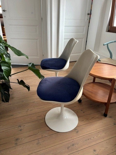 2 Chaises Tulipe Knoll Saarinen, Huis en Inrichting, Ophalen, Gebruikt, Twee, Wit