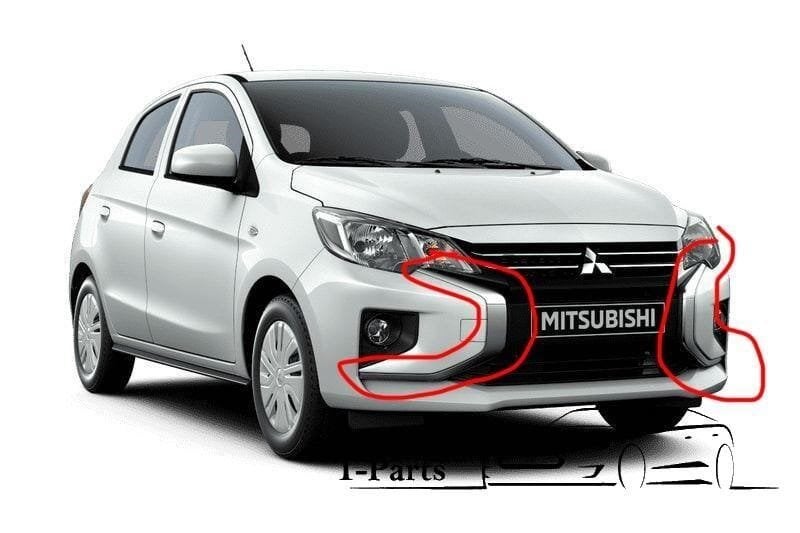 Mitsubishi space star chrome lijst voorbumper SET nieuw, Auto-onderdelen, Info@fabrikant.eu, Fabrikant BV, Voor, Nieuw
