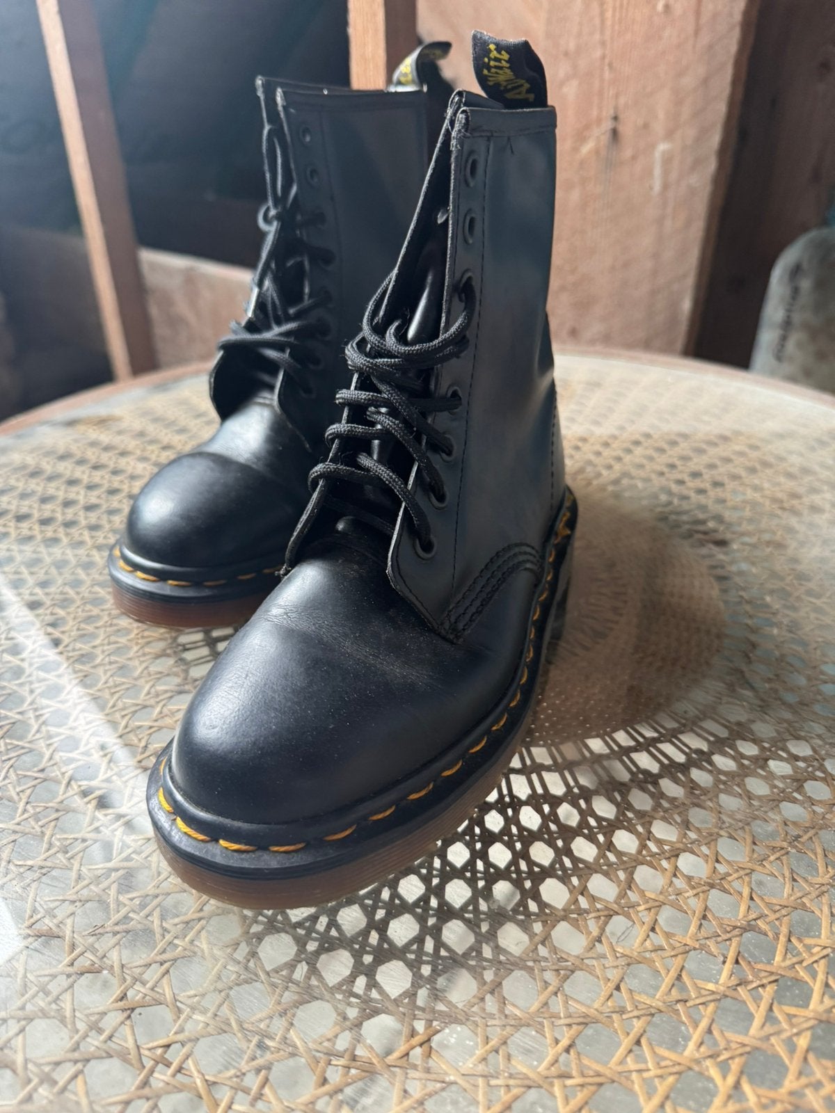 Dr. Martens zwarte leren boots maat 36, Enlèvement, Noir