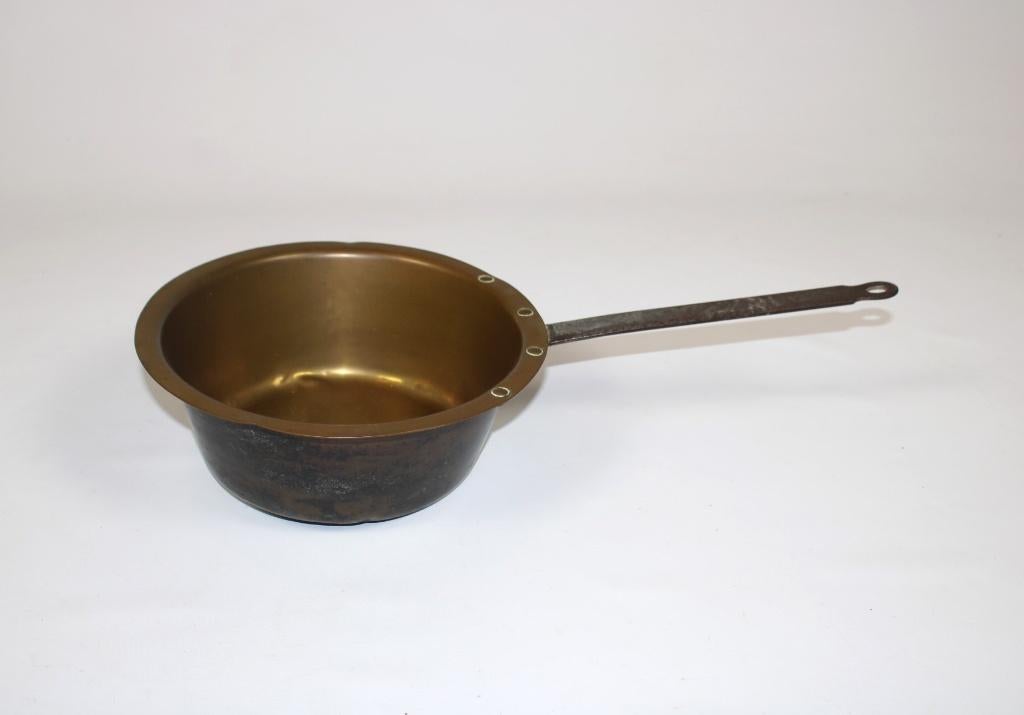 antieke koperen pan, sauteerpan, Antiek en Kunst, Ophalen of Verzenden, Koper