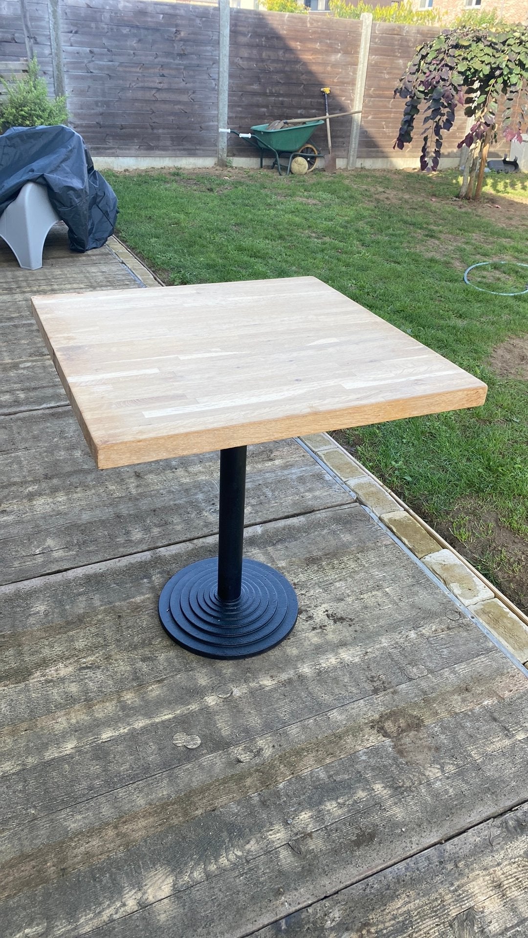 Tafel of tuintafel blad 70 x70 , hoogte 74 cm blad 4 cm dik, Ophalen, Vierkant