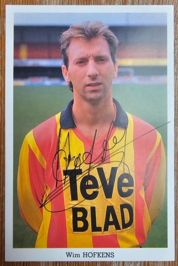1989 Wim Hofkens KV Mechelen Spelerskaart handgesigneerd!, Verzamelen, Ophalen of Verzenden, Zo goed als nieuw, Spelerskaart