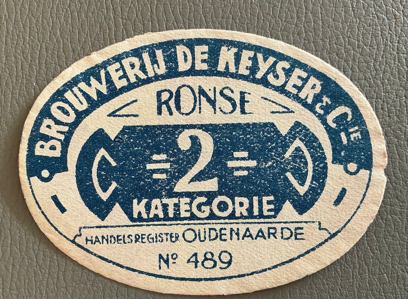 Oud BR.DE KEYSER/RONSE/bieretiket, Ophalen of Verzenden, Zo goed als nieuw, Overige typen