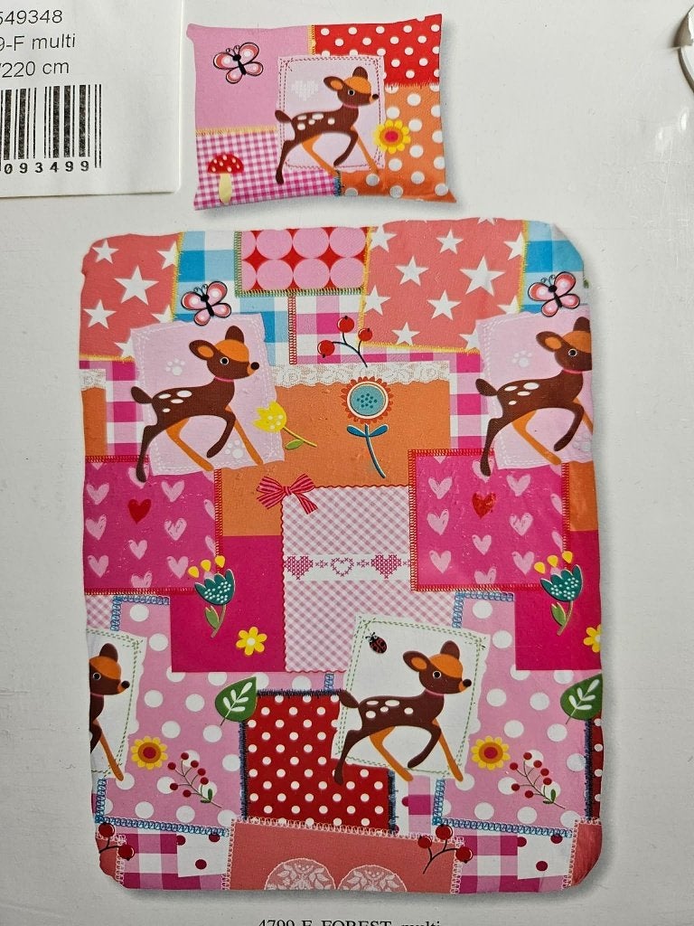 Housse de couette + taie enfant 1 personne neuve, Neuf, Enlèvement ou Envoi, Housse de couette, Multicolore