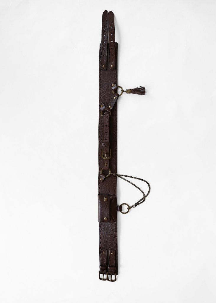 Ceinture large en cuir signée Essentiel, Vêtements | Femmes, Ceintures, Neuf, Ceinture, 80 à 90 cm, 5 cm ou plus, Brun, Enlèvement ou Envoi