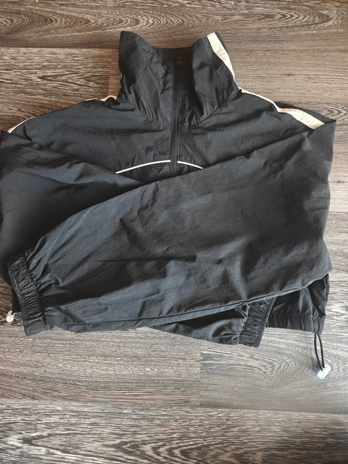 Trendy Racing Biker Jas / Cropped – Maat XXS - GOEDE STAAT, Kleding | Dames, Sportkleding, H&M, Zwart, Ophalen of Verzenden, Zo goed als nieuw
